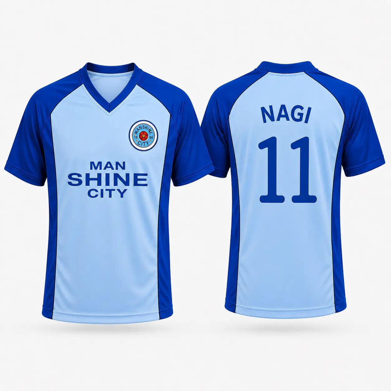 MC11 Soccer Jersey - Blue Lock Anime, Light Blue Anime Graphic V-Neck Shirt, Unisex Gift