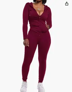 Burgundy Long Sleeve Two Piece Set