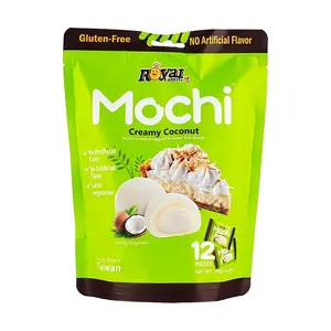 ROYAL FAMILY Mochi 12pcs - Creamy Coconut Mochi Daifuku, Gluten-Free, Vegetarian, Taiwanese Snack, 180g