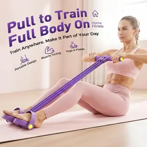 Multi-functional Pedal Resistance Band Trainer – Eco-Friendly Natural Latex Yoga Stretching Band with Adjustable Resistance，Elastic Pull Rope Fitness, Full-Body Workout at Home Gym,