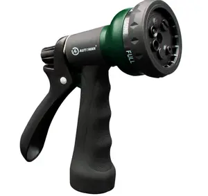 AUTOMAN-Garden-Hose-Nozzle, ABS Water Spray Nozzle with 7 Adjustable Watering Patterns, Slip Resistant for Watering Plants, Lawn& Garden, Washing Cars, Cleaning, Showering Pets & Outdoor Fun.