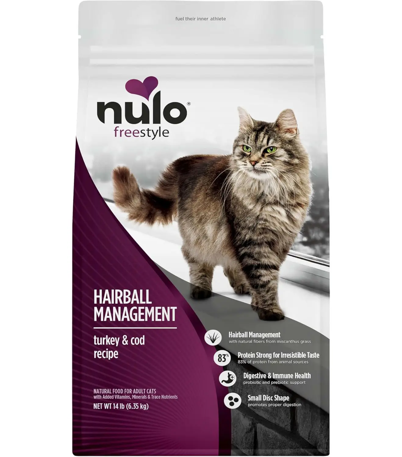 Nulo Freestyle Grain-Free Dry Cat Food - Small Bite Kibble for Hairball Management, All-Natural Animal Protein Recipe with BC30 Probiotic for Digestive Support, 14 lb (Pack of 1)