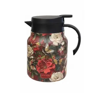 Double Wall Stainless Steel Insulated Tea Pitcher – Removable Infuser, 24-Hour Hot or Cold Retention, for Home and Office Brewing