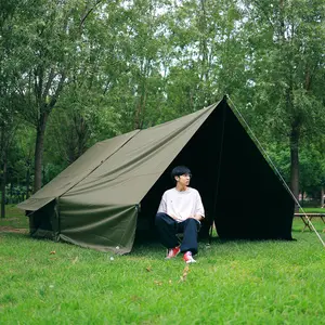 Black rubber inflatable tent canopy 2-in-1 outdoor park camping house style rainproof camping overnight complete set of equipment