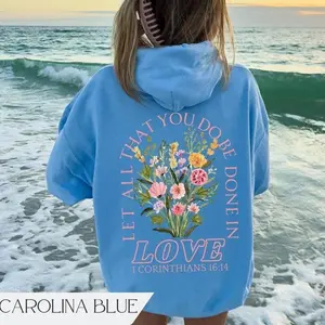 Trendy Christian Sweatshirt Merch, Unisex Hoodie, Words on Back Bible Verse Hoodie, Jesus Loves You, Aesthetic Women's Faith Apparel, Back to School Gift, Trendy Hoodie, Casual Hoodie