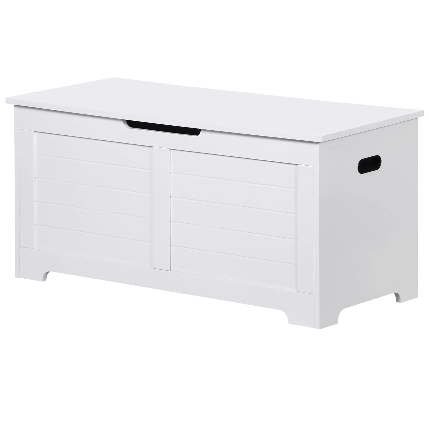 ZENY MDF Wood 39.4" Toy Storage Box - Bedroom Storage Cabinet, Floor Cupboard, Floor Standing Cabinet, 39x14.7x18.2in Interior Organizer, Vertical Unit with Safety Hinged Lid, Cutout Handle, Easy-Setup for Bedroom