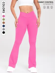 Women's High Waist Sporty Long Pants, Wide Leg Elastic Comfortable Skin-Friendly, Slimming High Waist, Suitable for Business and Outdoor Sports, Sports Trousers