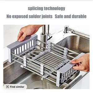 Adjustable Retractable Dish Drying Rack Organiser Kitchen No Exposed Solder Joints Safe Durable Splicing Technology