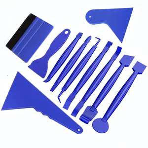 Thickened Car Wrap Tool Set, Vinyl Scraper with Fabric Felt Buffer Pad, Automotive Interior Detailing Tools, Window Wallpaper Installation Kit