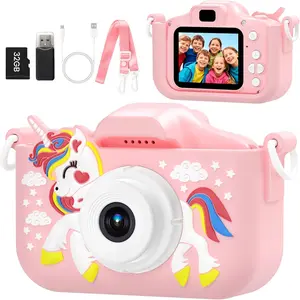 Camera with 32GB Storage Card, Digital Camera, Supports 1080P HD Video, 48mp Selfie Camera, Perfect Birthday Gift for Boys and Girls