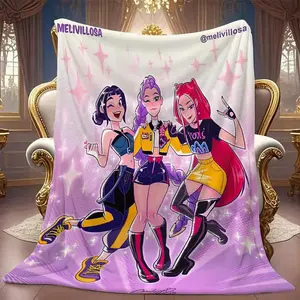 Sweet Cool Girl Group Blanket, Soft Warm Comfortable Nap Blanket, Multi-Purpose Throw for Sofa Bed Office Camping Travel Gift