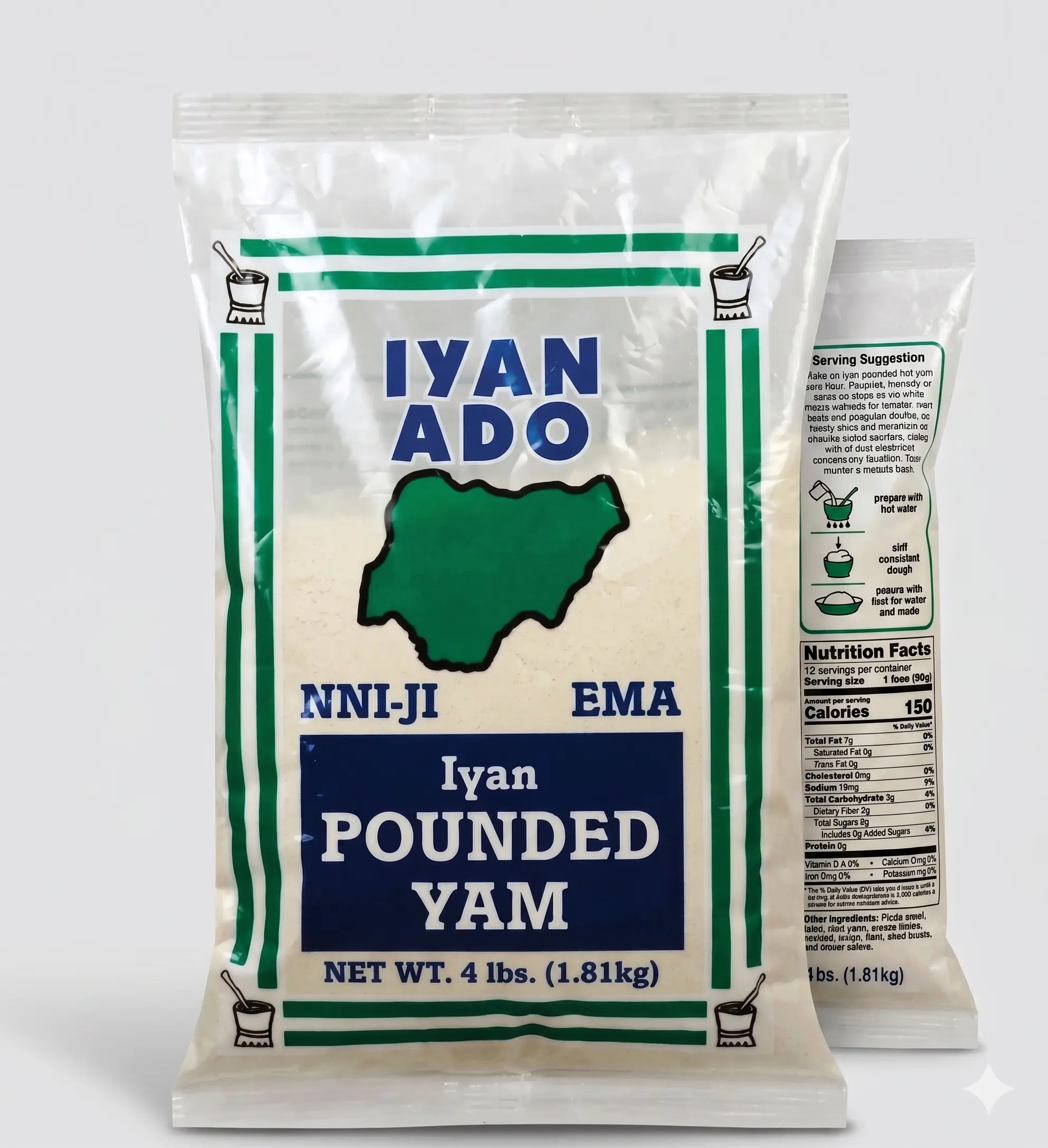 Iyan Ado Pounded Yam -  4LB