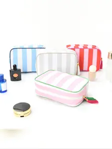 High-Value Waterproof Travel Makeup Bag, Striped Fringe Design, Large Capacity Portable Toiletry Bag, Travel Cosmetic Bags, Casual Style for All Seasons