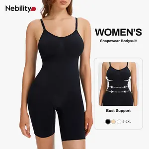 Nebility Women's Bodysuit Shapewear Full Body Stretchy Compression Jumpsuit High Elasticity Body Shaping Fashionable Womenswear