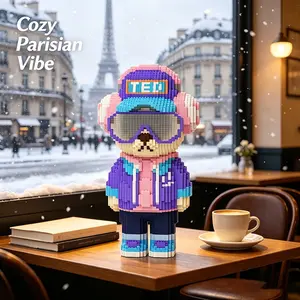 Bear 3D Puzzle Block, Home Office Decor, Party Decoration, Ideal Gift, Handmade Craft, Lightweight Statue, Collectible Ornament