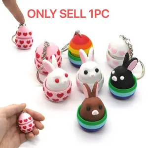 3D Printed Easter Eggs and Cute Bunny Figurines, Creative Home Decor, Key Holder, Desktop Ornament, Perfect Gift for Valentine's Day