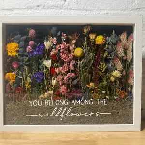 11x14 Wildflower shadow box - white