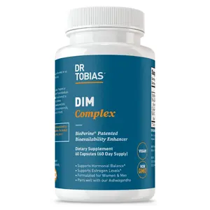 Dr. Tobias DIM Complex - 60 Capsules, 60 Serving | Hormone Balance for Women & Men, DIM Supplement with BioPerine, Broccoli Extract & Calcium D-Glucarate Estrogen Detox Balance Complex