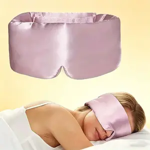 Soft Silk 3D Sleep Mask, Sleeping Mask, Weighted Cooling Eye Cover with Adjustable Elastic Strap for Home Travel