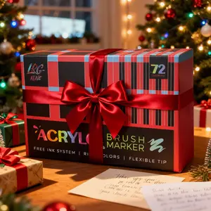 48/60/72 Color Acrylic Paint Pens, Soft Brush Tip Acrylic Paint Markers,Quick-Drying Waterproof Acrylic Markers for Canvas, Rock Painting, Wood, Stone, Glass, Ceramic, Fabric Painting, DIY Crafts.