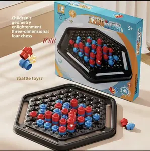 3D Four-in-a-Row Board Game - Three Classic Games in One for Family Fun Strategy Toy for Kids & Adults Portable Educational Learning Gift