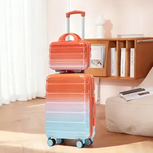 SAVEYOUR 2-Piece Luggage Sets, 20" & 14" Travel System with Durable Waterproof PC Case, Spinner Wheels, TSA Lock, and Gradient Color Design