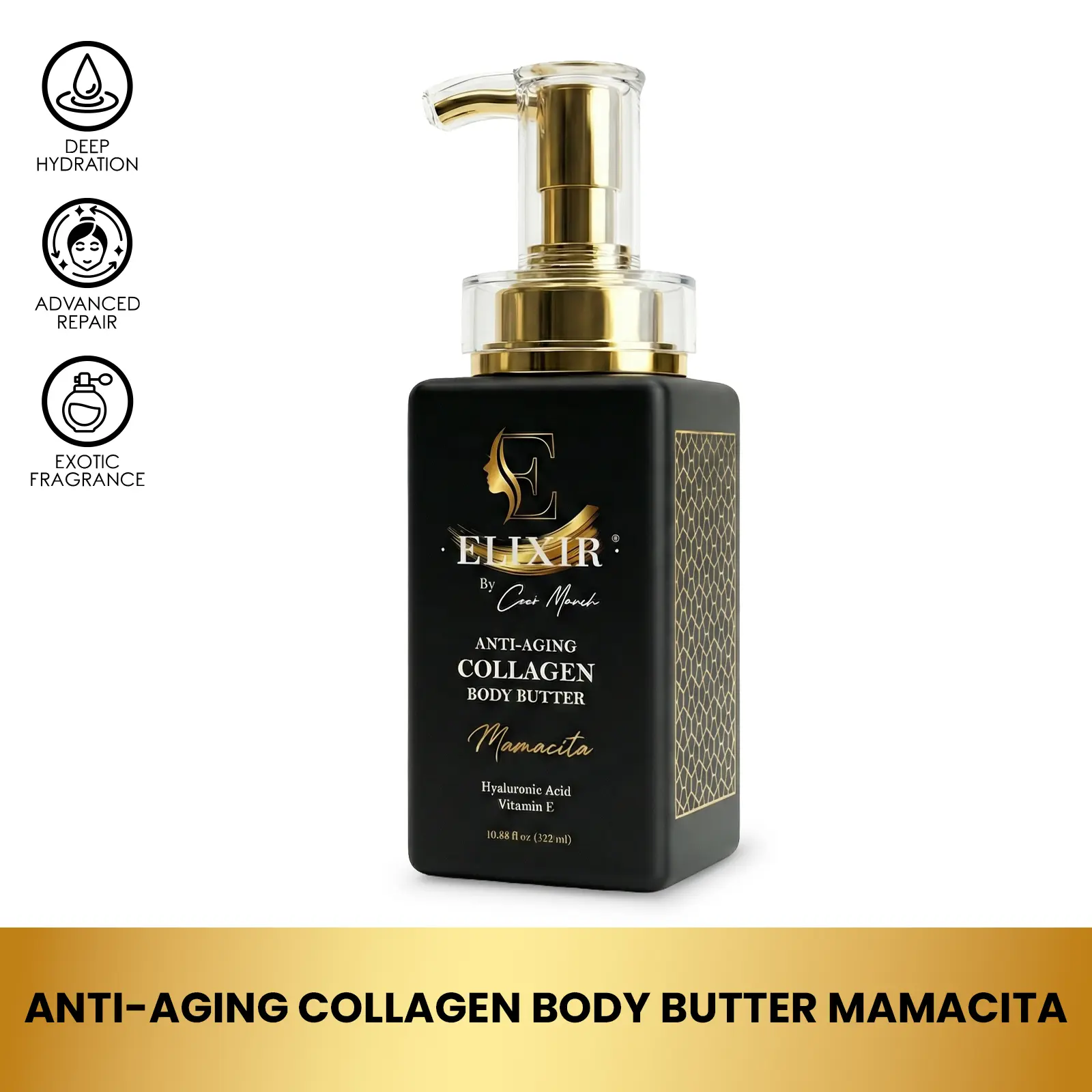 Elixir by Cocó March Mamacita Body Butter Cream - 8.5 fl oz Hydrating Lotion with Collagen & Hyaluronic Acid for All Skin Types Elixir by Cocó March Mamacita Body Butter Cream - 8.5 fl oz Hydrating Lotion with Collagen & Hyaluronic Acid for All Skin Types