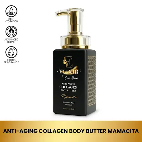 Elixir by Cocó March Mamacita Body Butter Cream - 8.5 fl oz Hydrating Lotion with Collagen & Hyaluronic Acid for All Skin Types