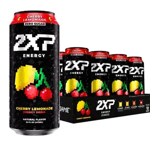 2xp Energy Drink | Cherry Lemonade | Zero Sugar Carbonated Energy Drink | 200mg Natural Caffeine With 2x Nootropics | 16Fl Oz (12 pack)