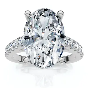Certified 2 3/4Ct Oval Accent Diamond Engagement Ring 14k Gold or Platinum Lab G