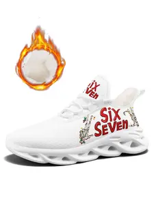 Men’s Christmas Casual Sneakers – Six Seven Design "67" Print Christmas Trendy Casual Shoes Lightweight Comfortable Couple Shoes Warm-Lined PLUS SIZE