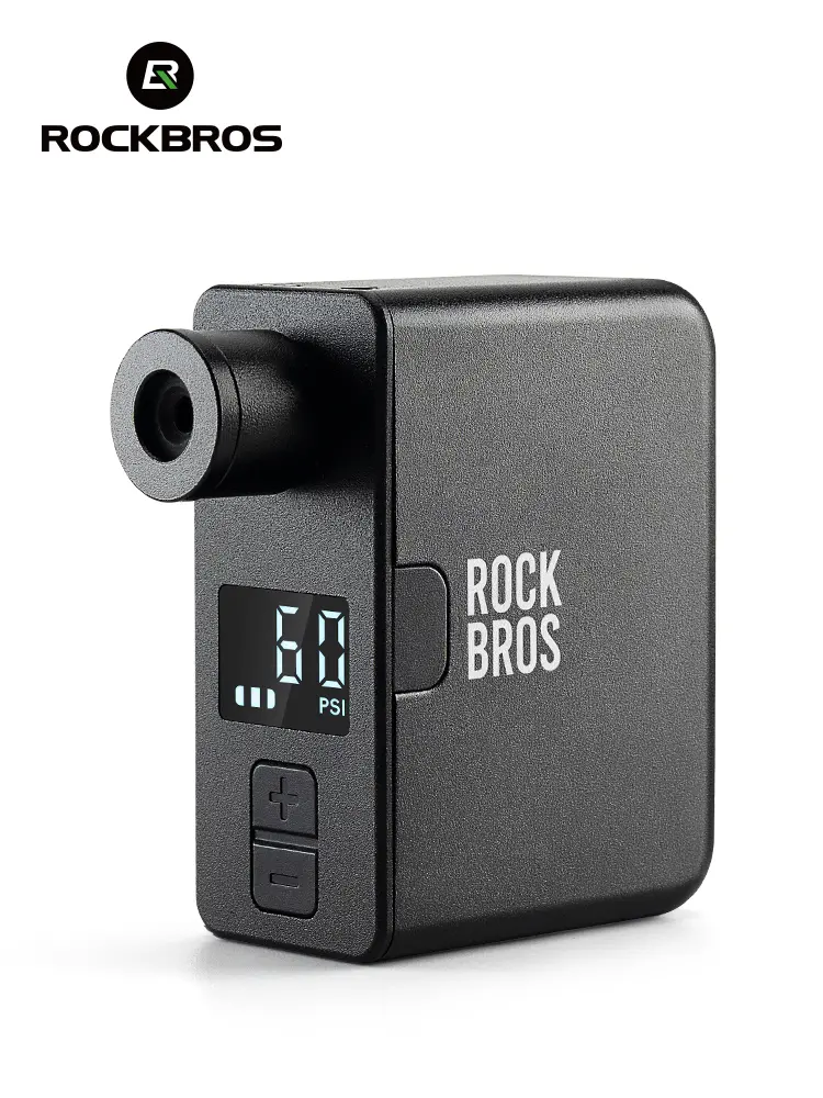 ROCKBROS Mini Bike Pump Portable Electric Bicycle Pump100PSI Tiny Bike Air Pump Tire Inflator Type-C Rechargeable Battery with Presta Schrader Valve, Cycling Gifts for Men Women