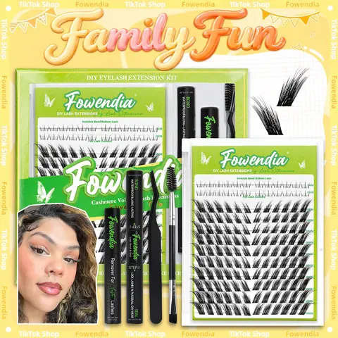 Fowendia Lashes Fox Cat Foxeyelash Eye | Waterproof Lash Clusters Kit C/D Curl DIY Extension Kit and Lash Clusters 8-18mm with Bond, Seal, Remover | Super Fine Invisible Band Lashes, Glue-Free Cat Eyelashes Lower Extensions dealsforyoudays