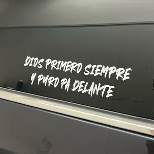 Dios Primero Siempre Decal - White Text Sticker for Your Needs