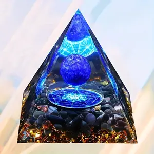 Handcrafted Orgonite Crystal Pyramid - EMF Protection Energy Generator, Perfect for Home & Office Decor, Ideal Gift
