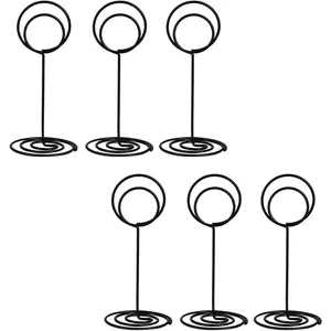 6Pcs Black Table Number Holders - Simple Reusable Place Card Stand Name Picture Memo Note Holder for Wedding Birthday Party Restaurant