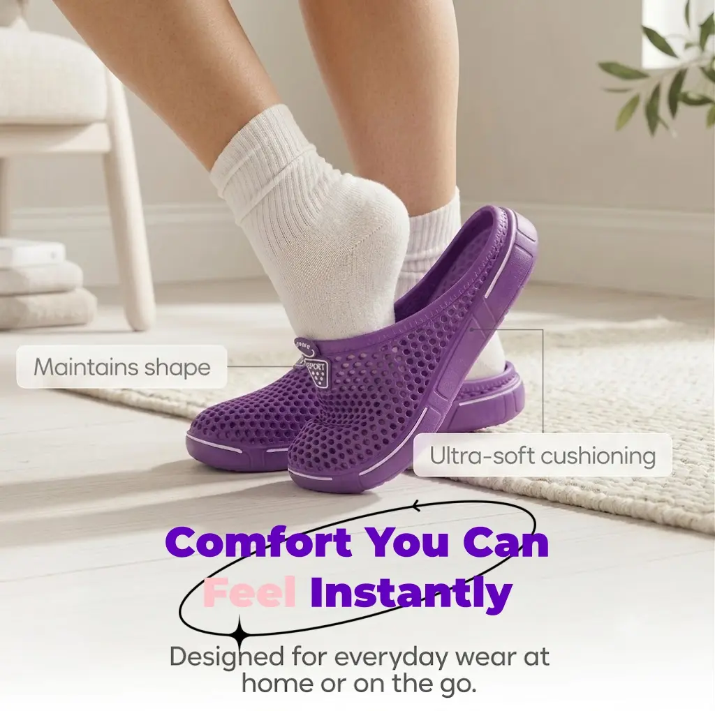 EVA Breathable Hollow Out Clogs Sandals For Women Men, Lightweight Slip On Mules Slides, Summer Quick Dry Water Shoes Beach Pool Garden Walking Comfort Slippers