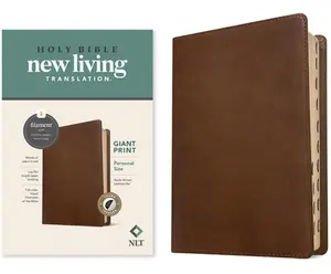 NLT Personal Size Giant Print Bible, Filament Enabled Edition (Red Letter, Leatherlike, Rustic Brown, Indexed) -- New Living Translation - Bible