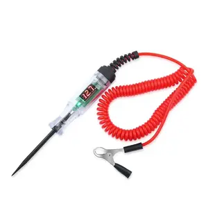 Automotive Circuit Tester, Digital Display Voltage Test Pen with LED Lights, Long Probe, Spring Cable & Clip, Car Electrical Diagnostic Tool Detector