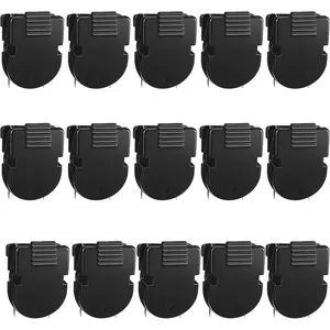 15Pcs Cubicle Clips for Fabric Walls, Stainless Steel Plastic Push Pin Hooks, Panel Wall Clips Cubicle Wall Accessories for Hanging Photos, Notes, Memos, Data Cables, Office, Home Organization(Black)