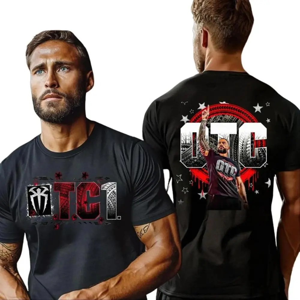 Roman Reigns OTC T-Shirt, Roman Reign Smackdown Wrestling Tee, 100% Cotton, Sports Shirt, WWE, Workout Tshirt, Unisex, Graphic, Fitted - Menswear, Top