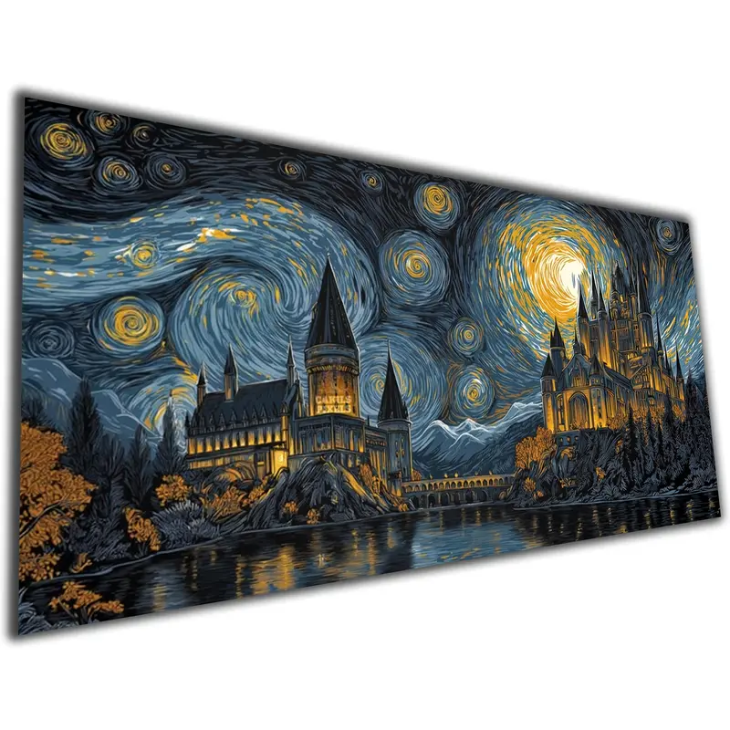Unisex Elegant Van Gogh Starry Night Inspired 5D Handicraft Diamond Painting Kit - Acrylic Full Round Drills, Beginner-Friendly, Sticky-Safe Backing, 15.7x31.5in DIY Craft Kit, Handmade Gift (Toys & Hobbies, DIY Needlework) Sohochic, Elegant Diamond Paint