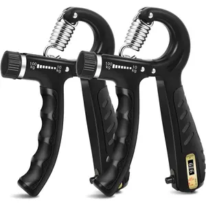 2PCS Grip Strength Trainer with 22-220Lbs (10-100kg) Adjustable Resistance, Hand Gripper, Forearm Strengthener, Finger Exerciser for Muscle Building and Injury Recovery