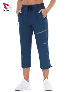 BALEAF Women's Hiking Cargo Capris Outdoor Lightweight Water Resistant Pants UPF 50 Zipper Pockets Quick Drying Jogger