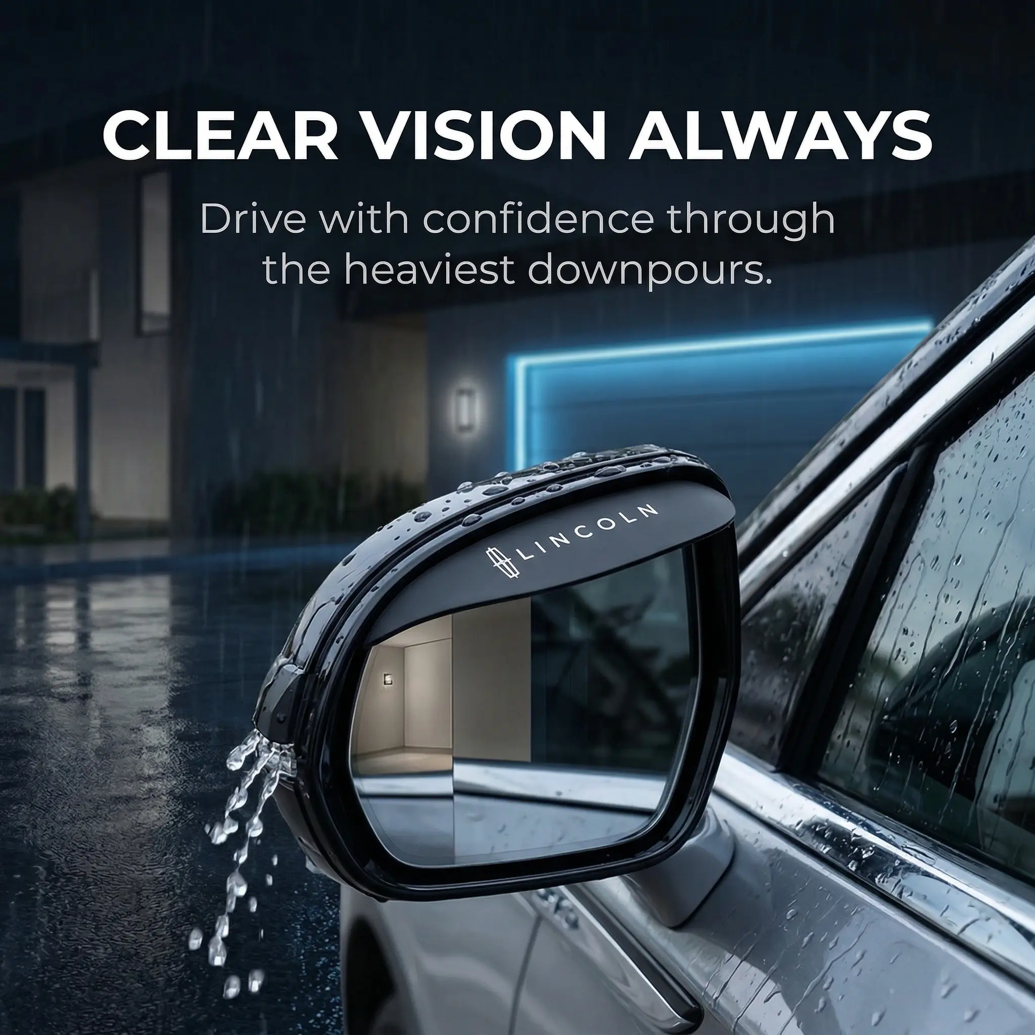 Lincoln Rearview Mirror Rain Shield Set, Automotive Car Accessories, Enhances Driving Safety & Vehicle Aesthetics, Fits Lincoln Models Nautilus, Aviator, Corsair, Navigator, Z Zephyr
