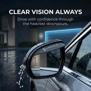 Lincoln Rearview Mirror Rain Shield Set, Enhances Driving Safety & Vehicle Aesthetics, Fits Lincoln Models Nautilus, Aviator, Corsair, Navigator, Z Zephyr