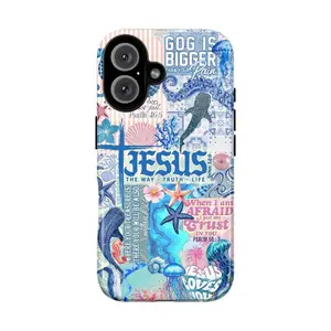 Ocean Christian Phone Case – Pastel Beach Aesthetic With Bible Verses, Whale & Floral Collage – Inspirational Jesus Quotes For IPhone 16 15 14 13 12 11 Pro Max &  Galaxy S25 S24 S23 Ultra Jesus Case, Shark Case, Seashall, Seashell