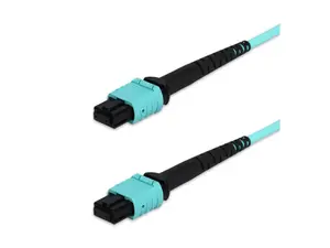AddOn 32.81 ft. MPO/MPO Female to Female Crossover OM4 12 Fiber LOMM Patch Cable  - Aqua - ADD-MPOMPO-10M5OM4