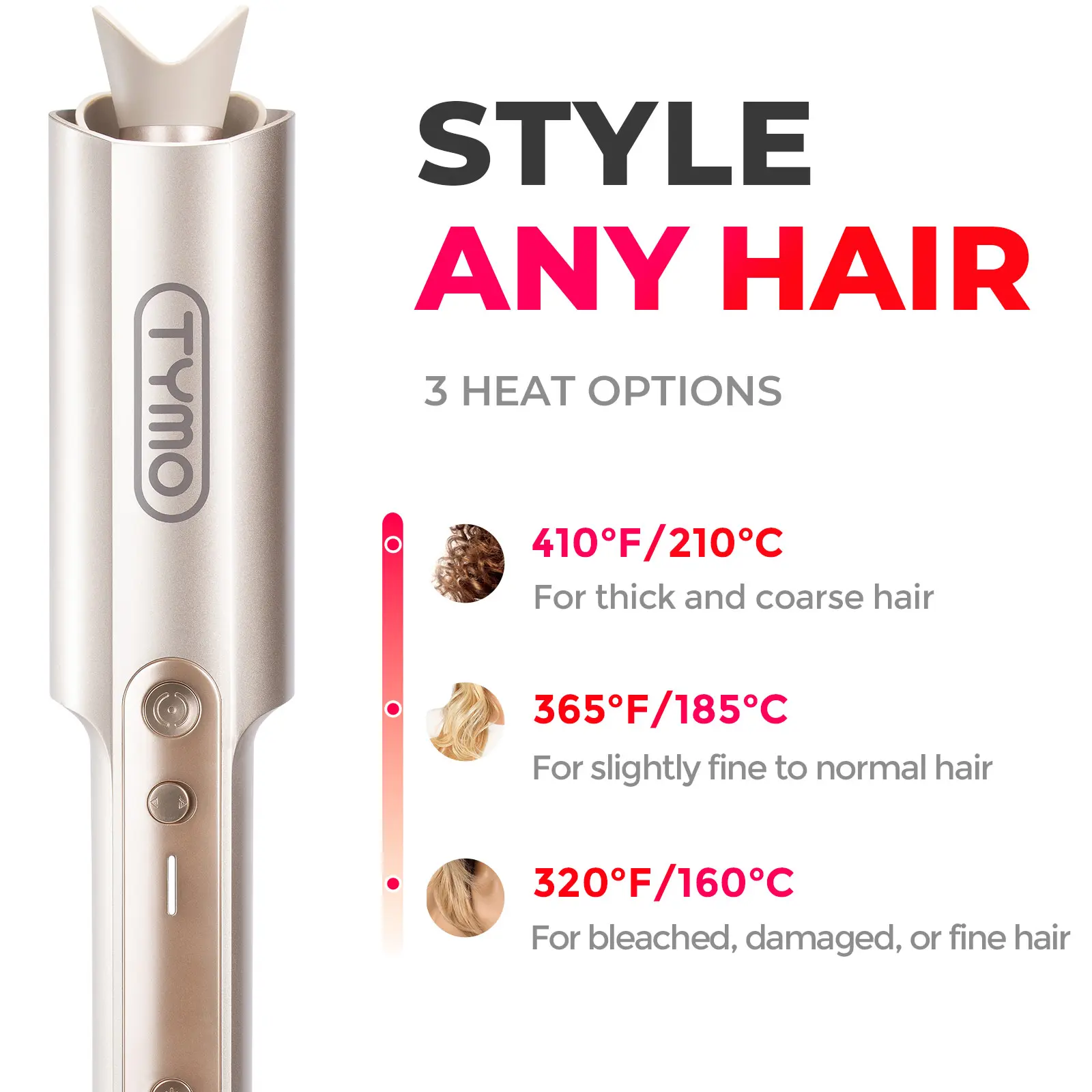 TYMO CURLPRO PLUS - Upgraded Automatic Rotating 1-Inch  display picture 1