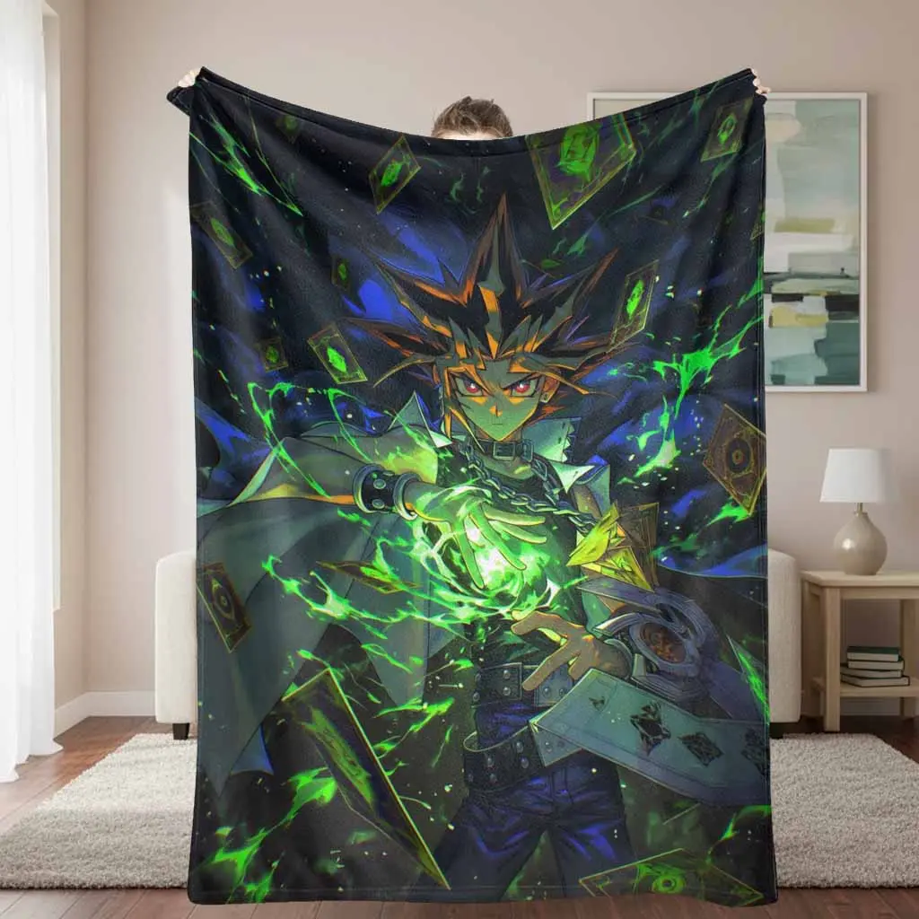 Mystic Duel Master Anime Magic Power Card Game Print Fleece Blanket - Soft, Cozy, Lightweight, Warm, Breathable, Durable - Machine Washable Throw for Bedroom, Daily Office Life - Gift for Fans